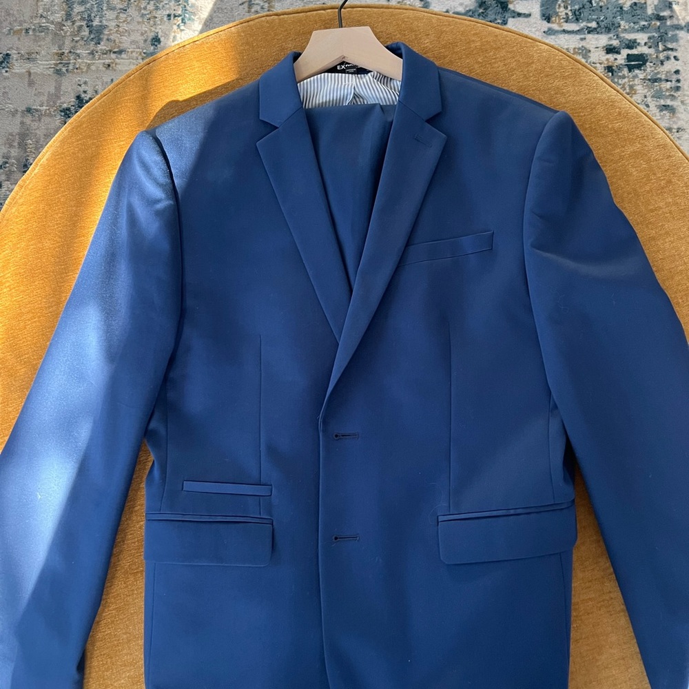 Mens Express Slim Fit Navy Blue Suit Set
